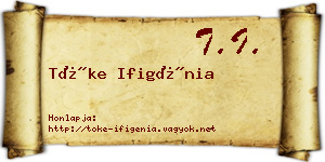 Tőke Ifigénia névjegykártya